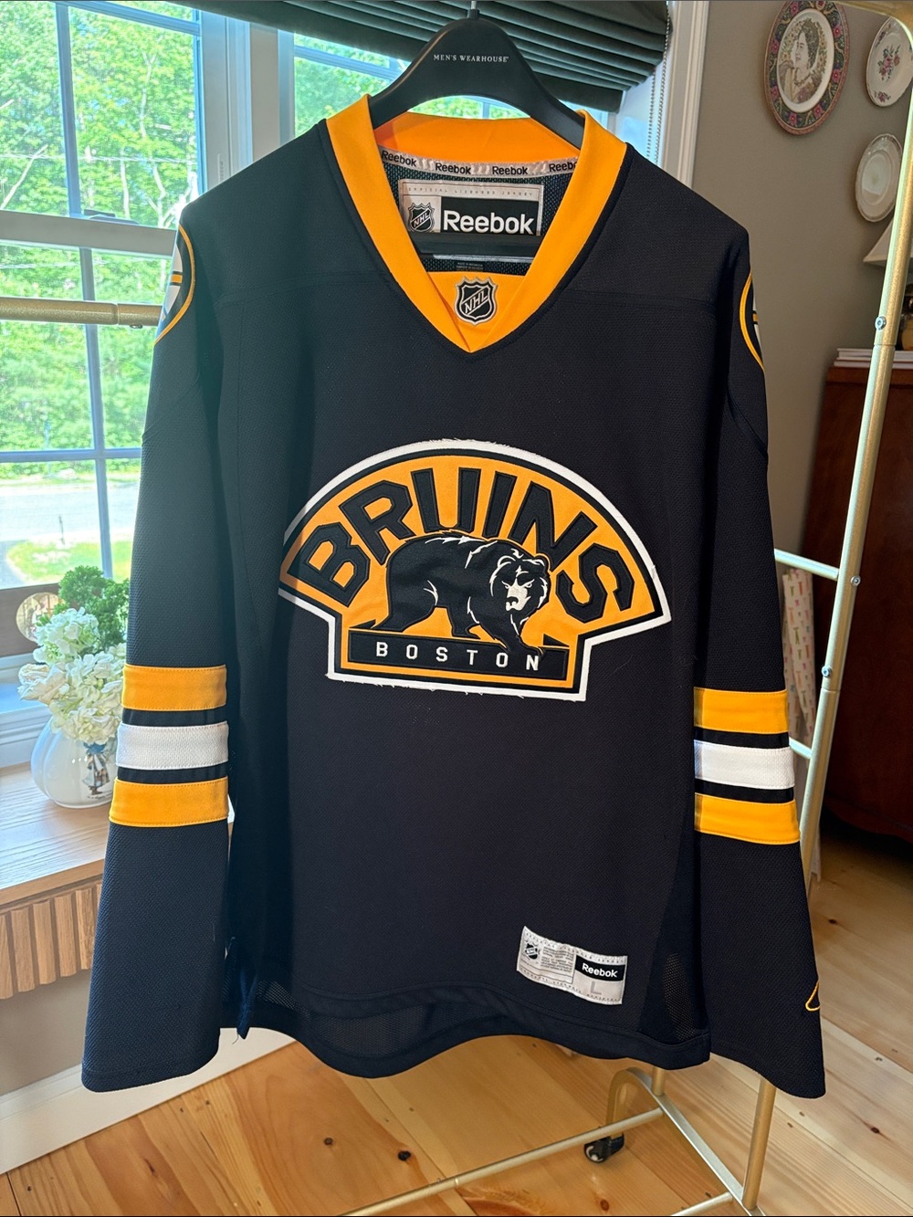 Reebok Black and Gold Boston Bruins Hockey Jersey